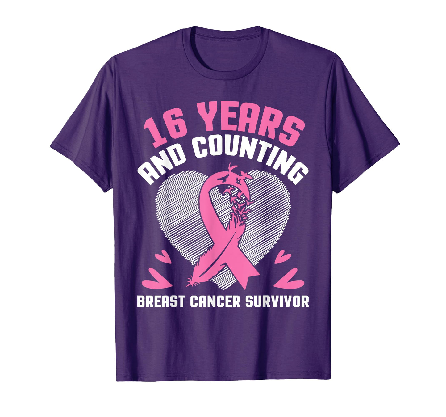 16 Years Fighting We Win And Counting Breast Cancer Survivor T-Shirt