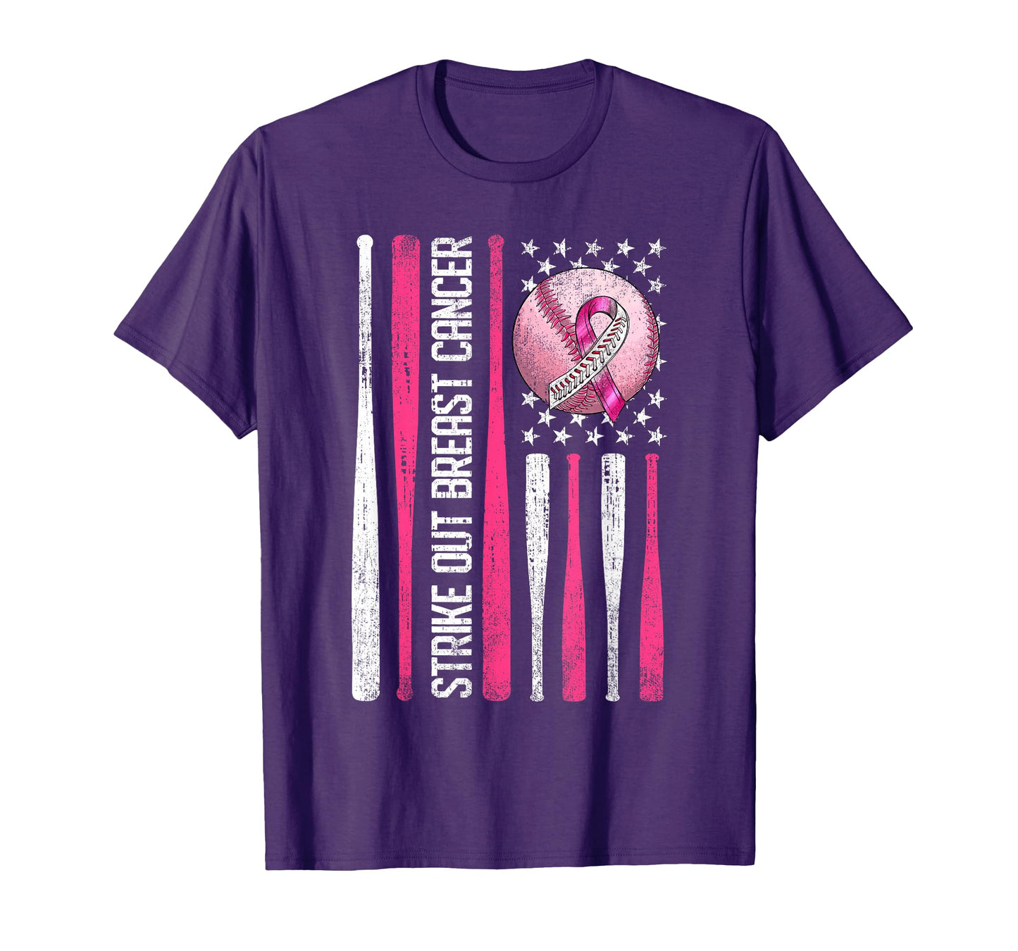 Strike Out Breast Cancer Baseball Fight Awareness Men Women T-Shirt
