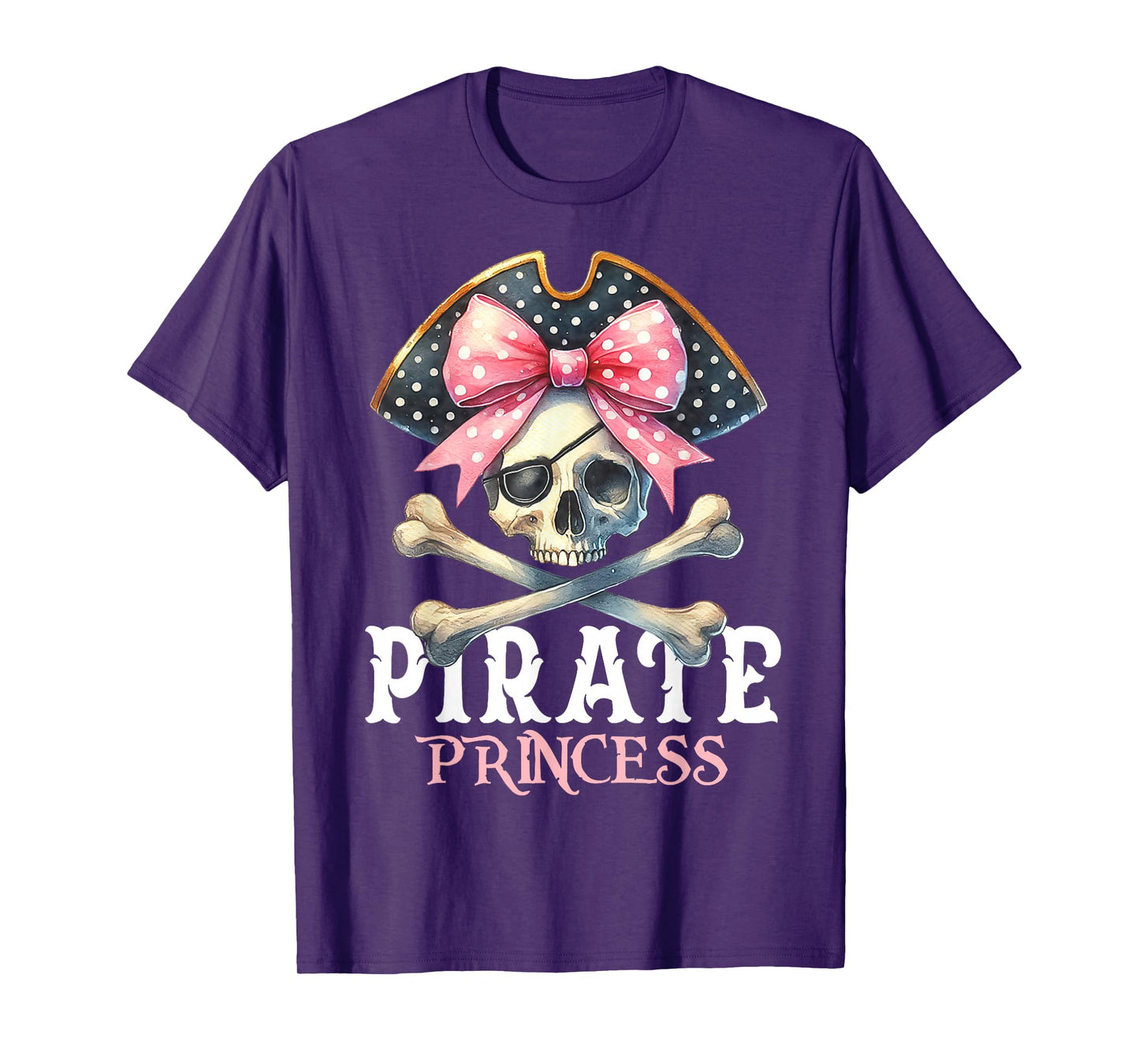 Funny Pirate Princess Coquette Bow Halloween Costume Girls T-Shirt