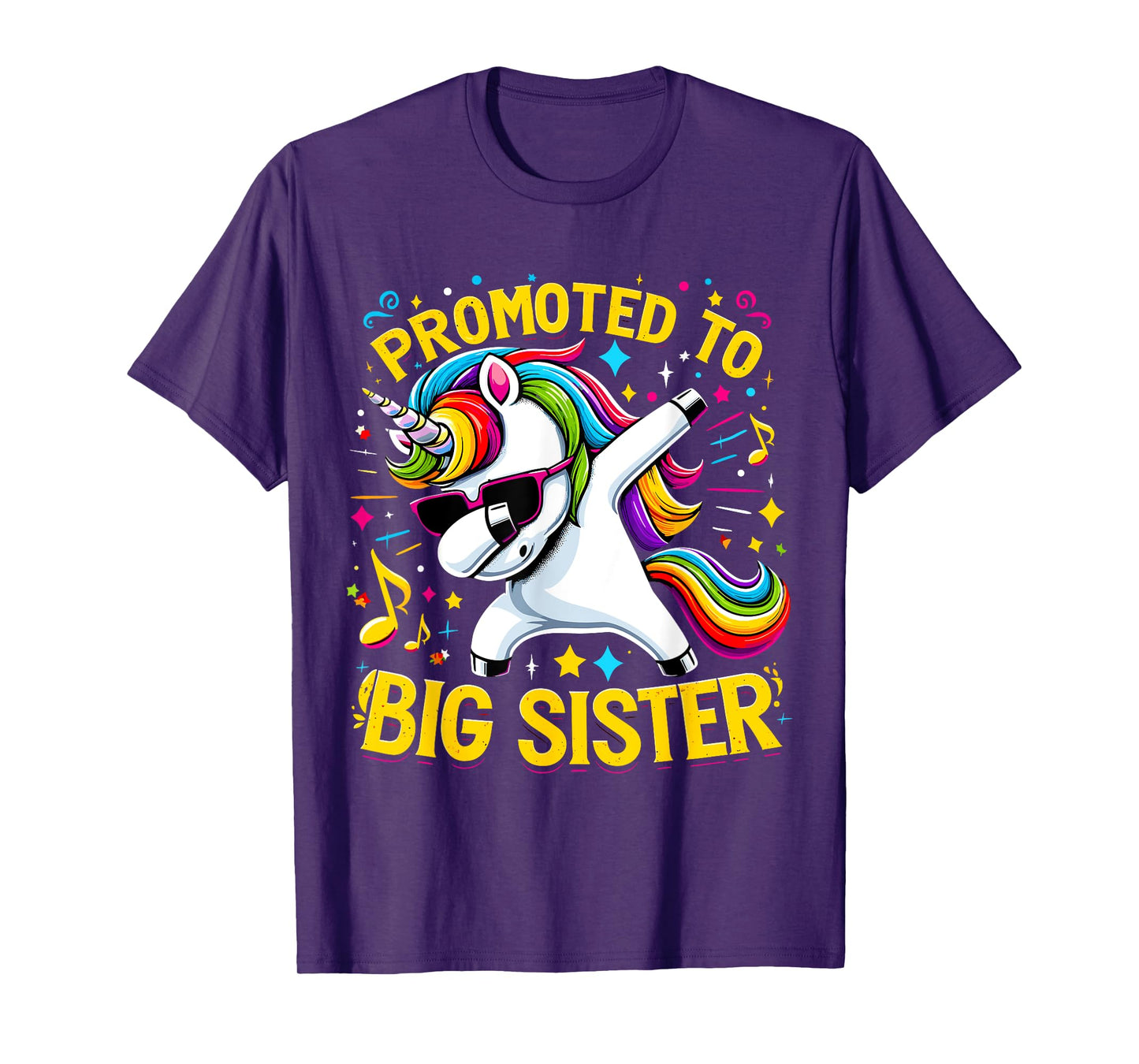 Promoted to Big Sister Unicorn Dabbing T-Shirt