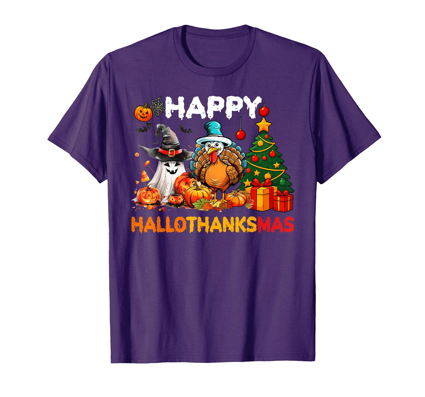 Happy Hallothanksmas Halloween Thanksmas Holiday Season T-Shirt