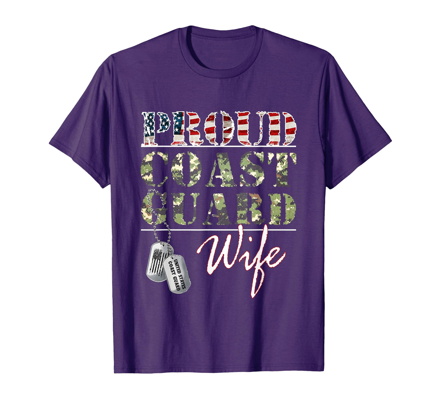 Proud Coast Guard Wife American Veteran Military T-Shirt