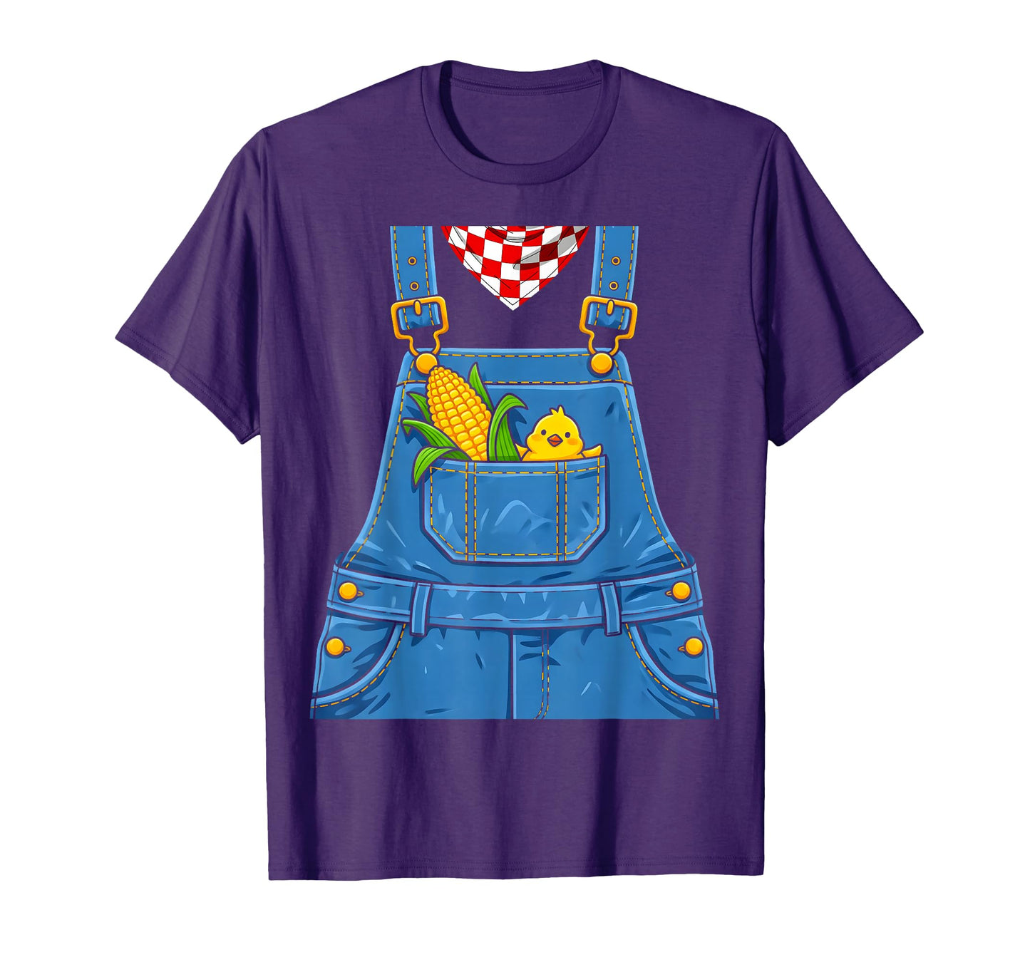 Halloween Farmer Overalls Corn Farm Costume for Men Women T-Shirt