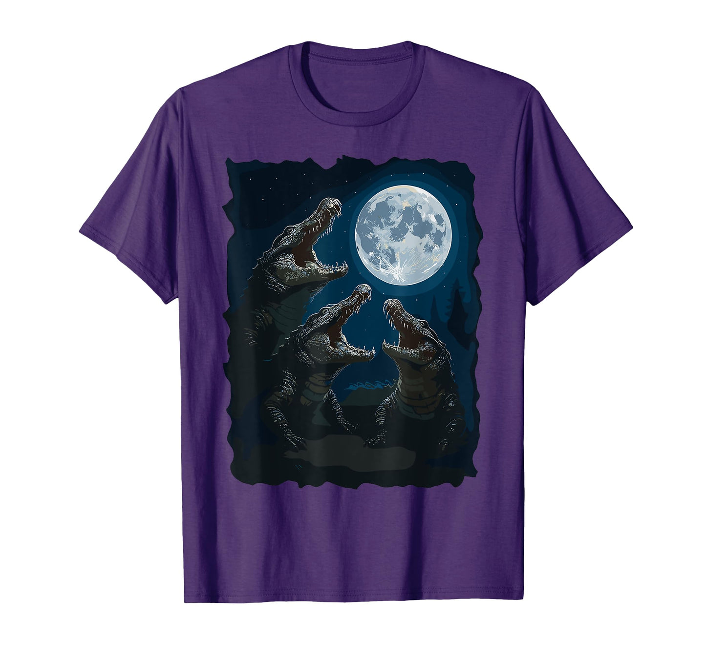 Crocodile Howling At The Moon Wildlife Crocodiles Lovers T-Shirt