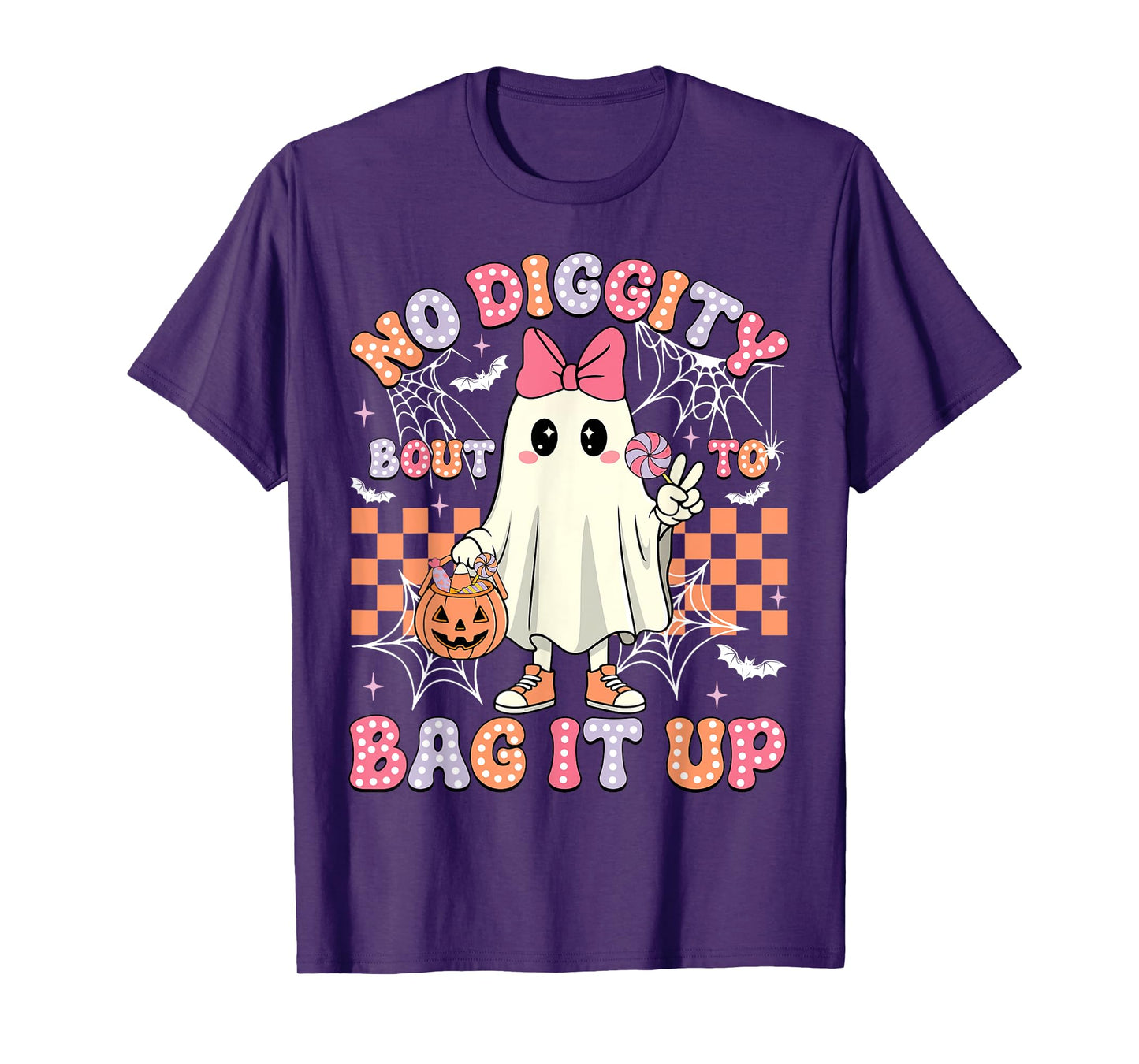 Halloween Ghost No Diggity Bout To Bag It Up Toddler Girl T-Shirt