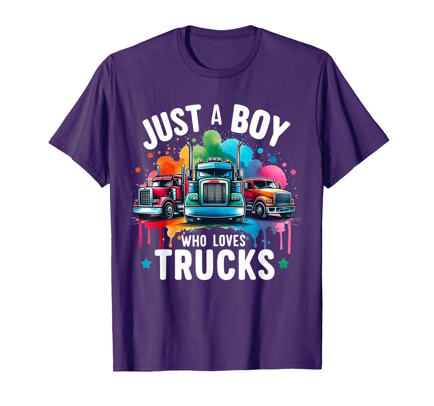 Just a Boy who loves Trucks Semi Trucker Drip Kids Toddler T-Shirt