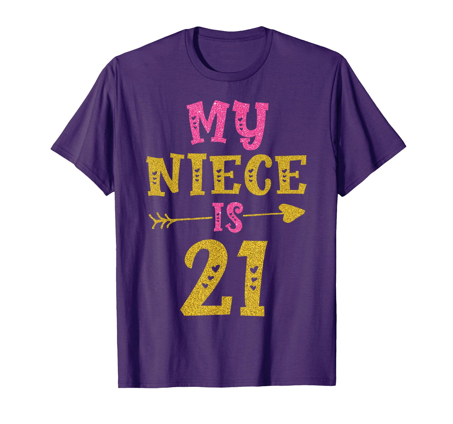 Hearts 21st Bday Tee For Niece From Aunt Uncle T-Shirt