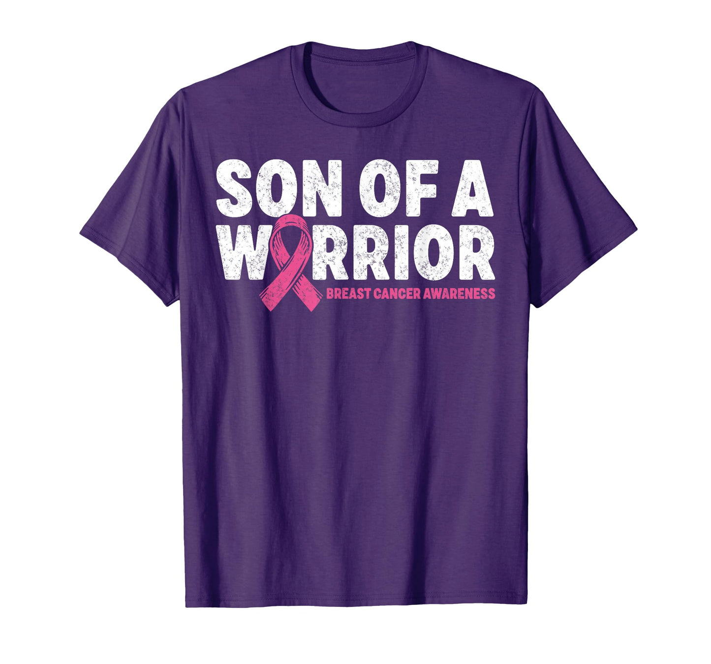 Son of a Warrior Breast Cancer Awareness Pink Ribbon Support T-Shirt