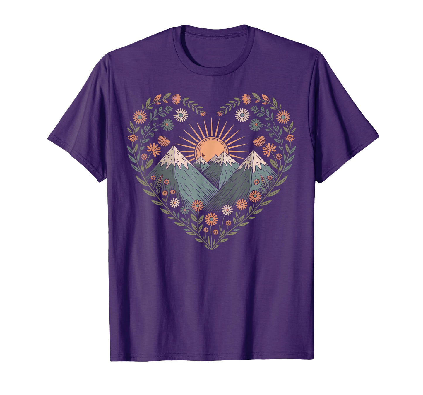 Hiking Heart Nature Wildlife Hiker Trekking T-Shirt