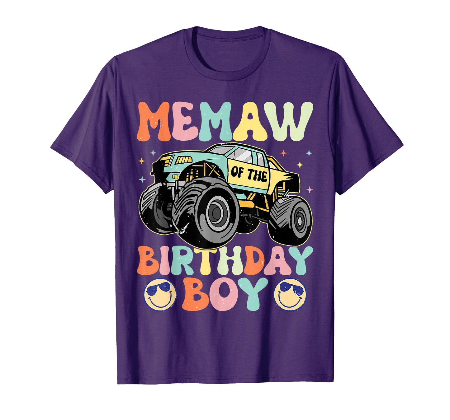 Monster Truck Memaw Of The Birthday Boy Matching Family T-Shirt