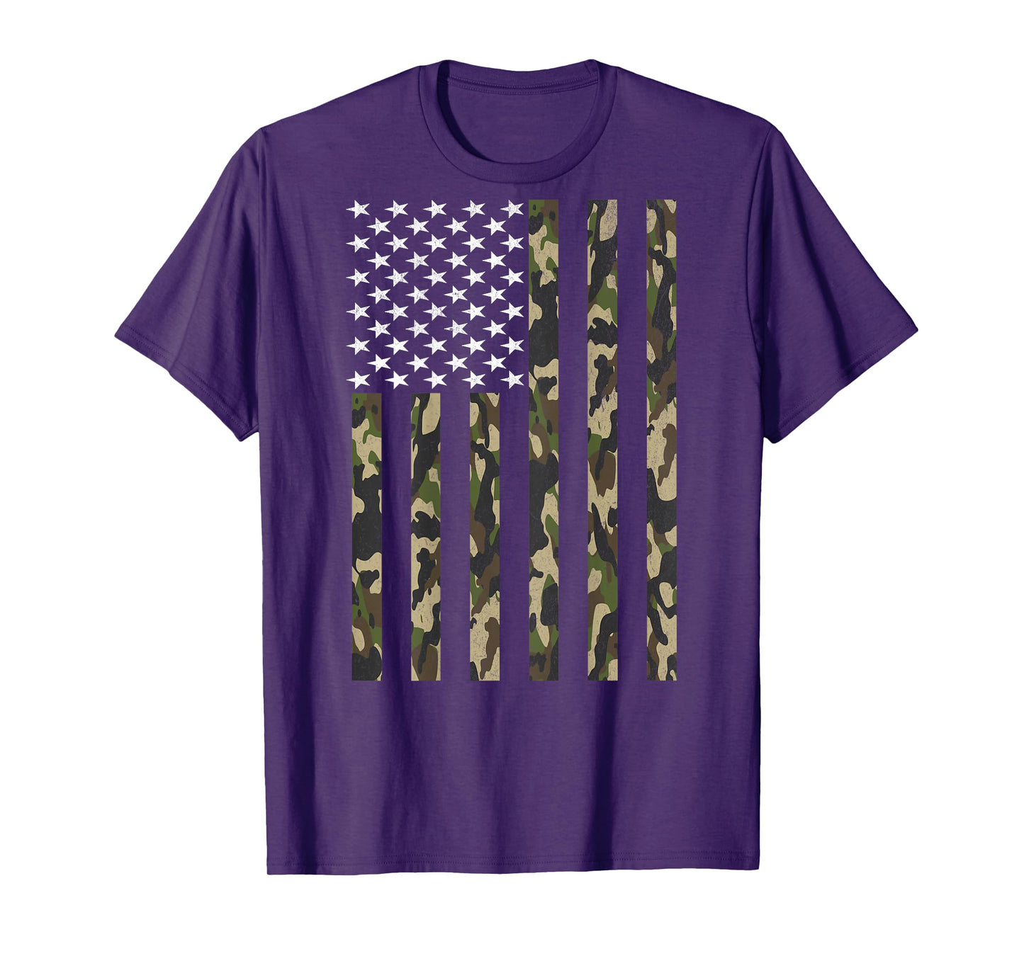 Camo American Flag USA Camouflage Boys Youth Kids (ON BACK) T-Shirt