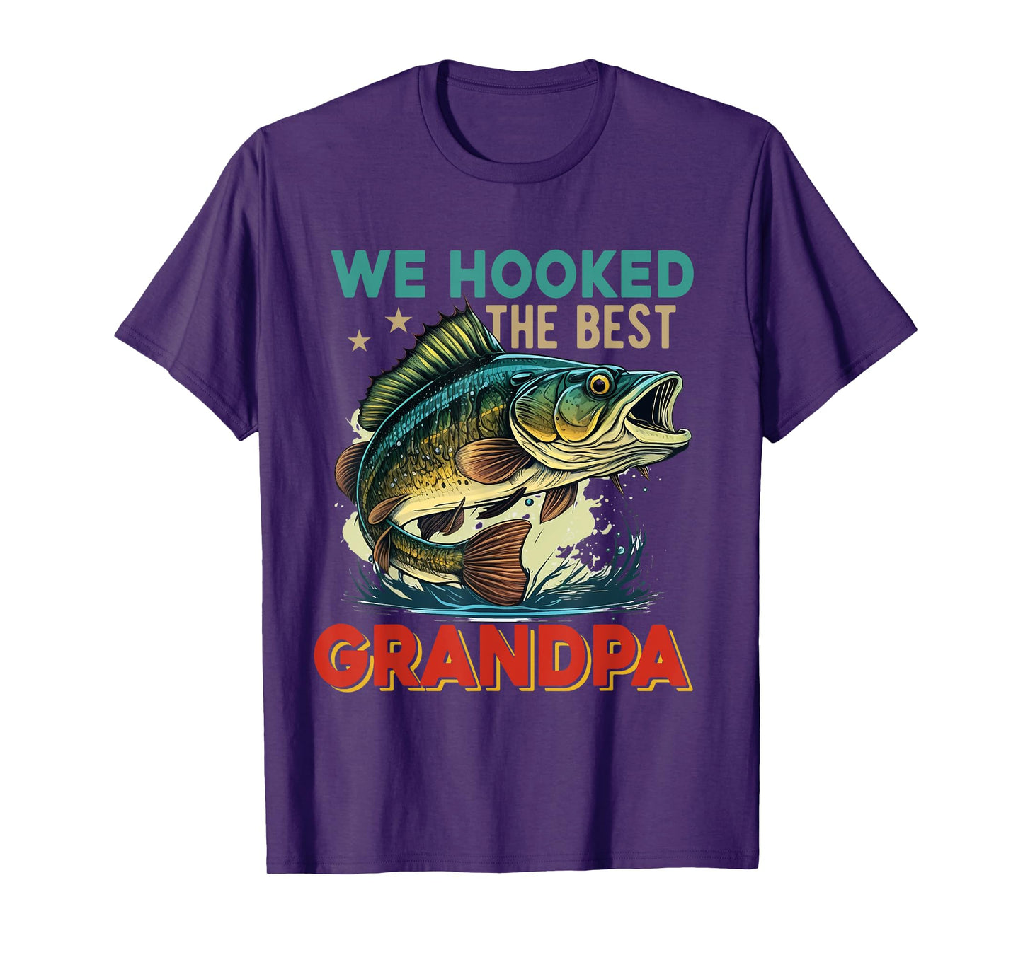 Vintage Retro We Hooked The Best Grandpa Father's Day Fisher T-Shirt