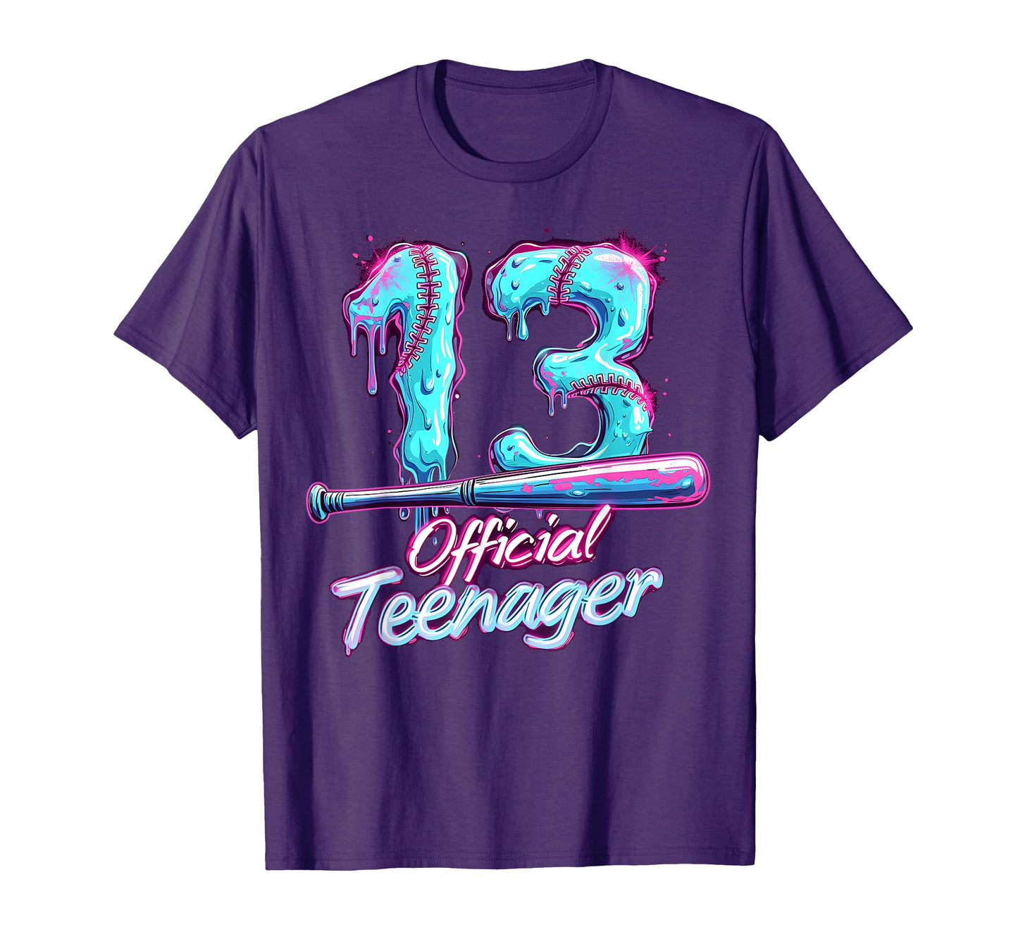 Baseball Drip 13 Years Old Official Teenager 13th Birthday T-Shirt
