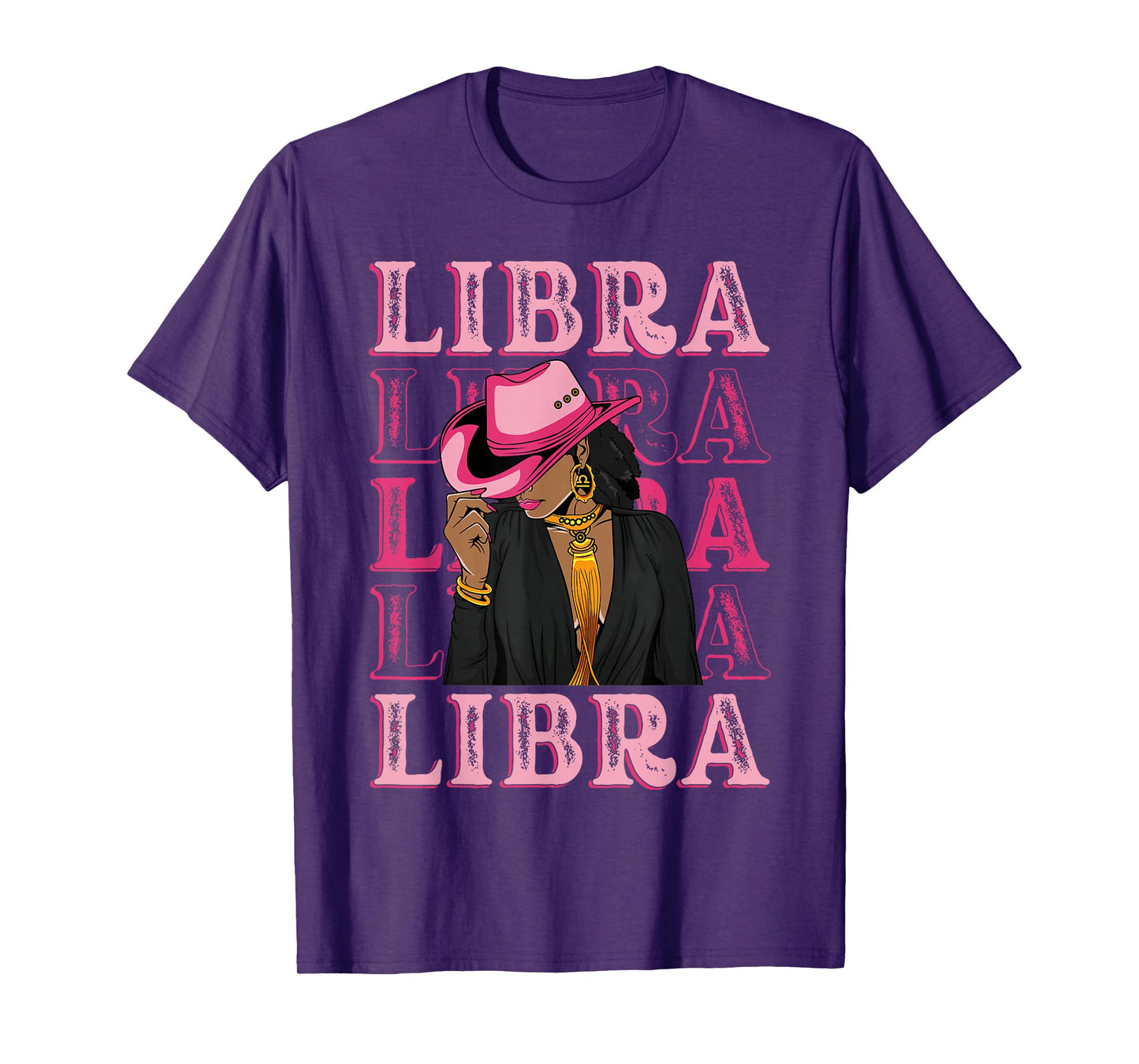 Libra Western Black Cowgirl African American Zodiac T-Shirt
