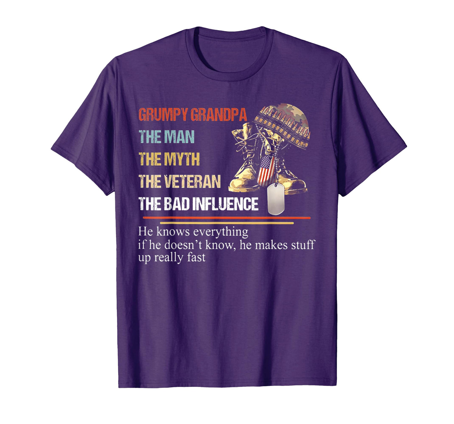 Grumpy Grandpa The Man The Myth The Veteran T-Shirt
