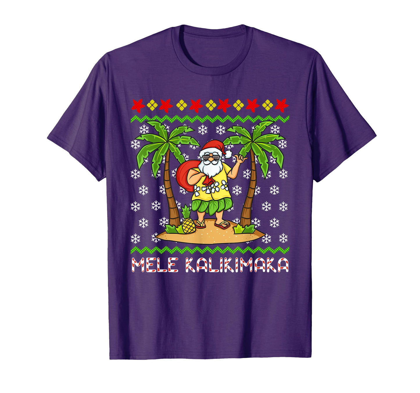 Mele Kalikimaka Hawaiian Christmas In July Hawaii Santa T-Shirt