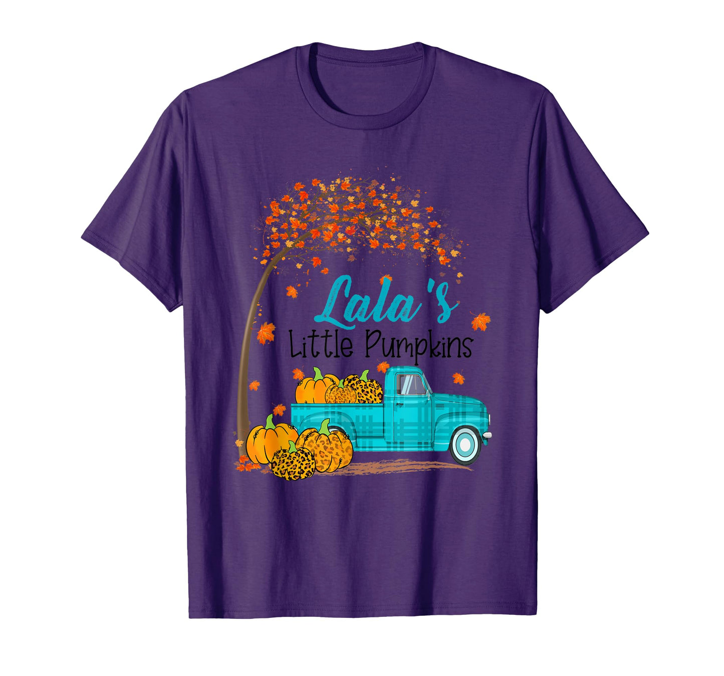 Autumn Tree lala's Little Pumpkins Blue Truck - Fall T-Shirt