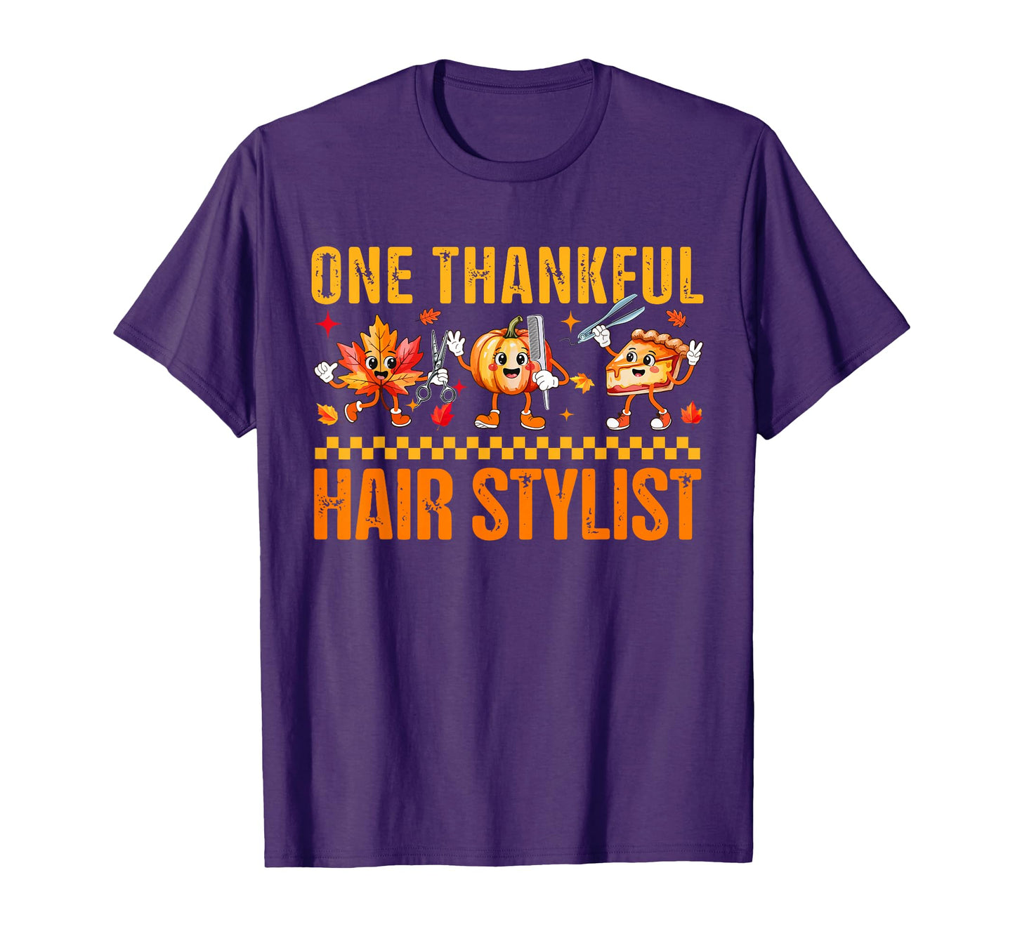 One Thankful Hair Stylist Thanksgiving Fall Pumpkin Pie T-Shirt