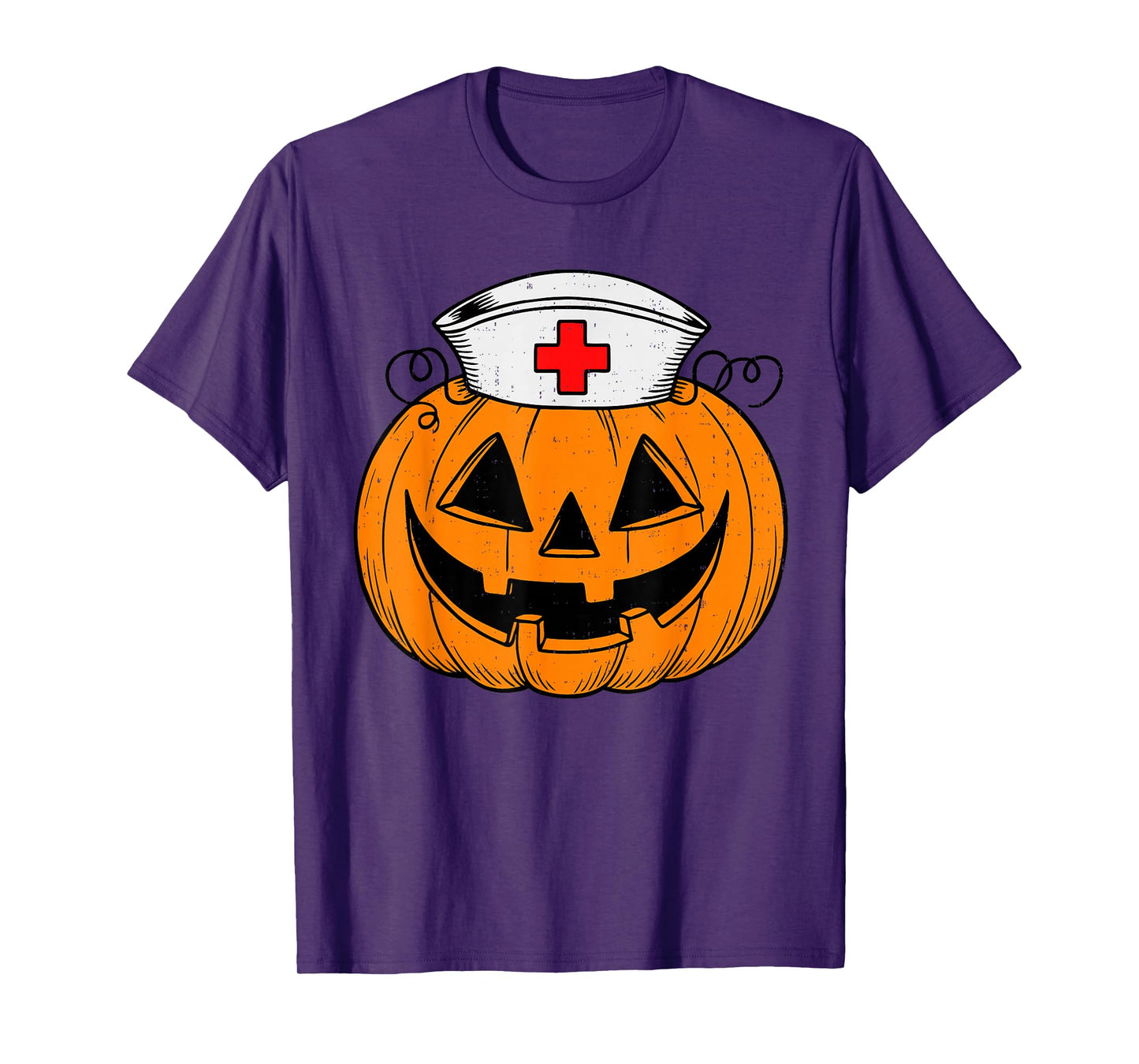 Funny Pumpkin Nurse Scary Halloween Costume RN CNA ICU Women T-Shirt