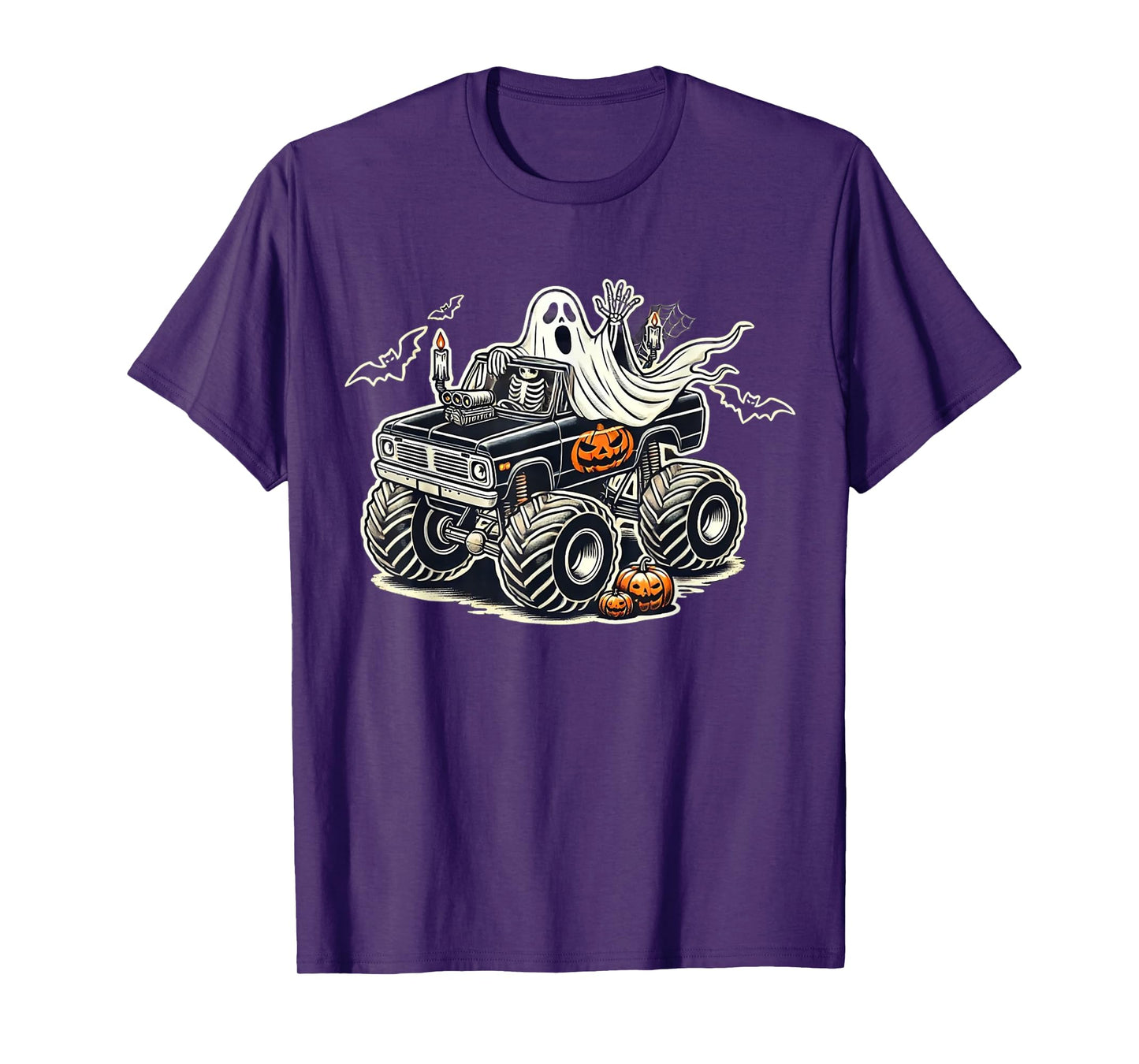 Big Little Boys Halloween Shirt Ghost Skeleton Kids Spooky T-Shirt