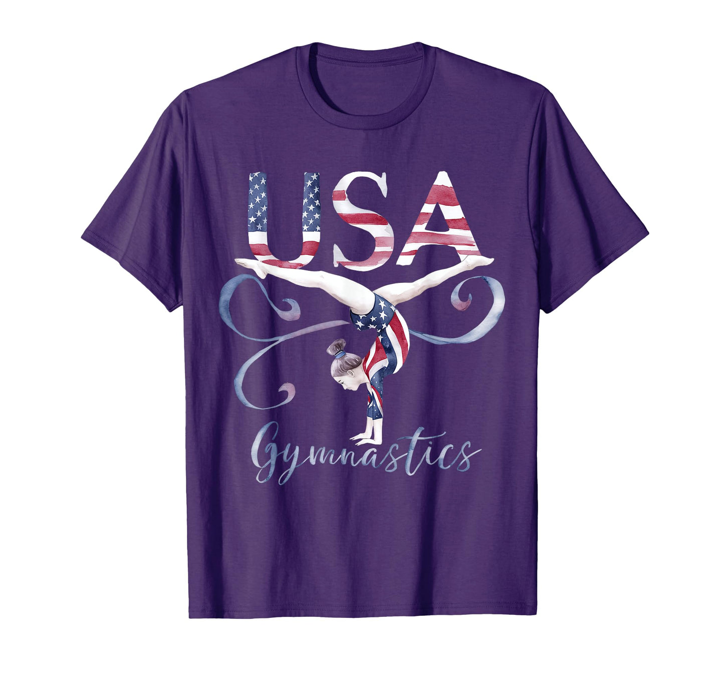 Gymnastics Patriotic USA Gymnast American Pride Women Girls T-Shirt