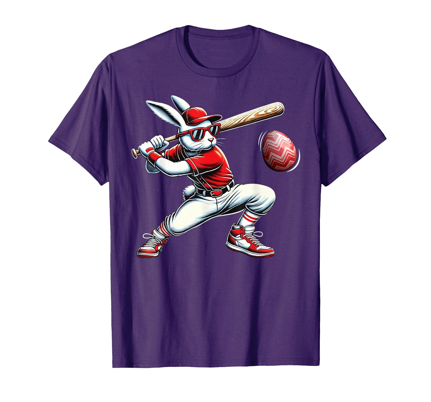 Happy Easter Bunny Playing Baseball Easter Sport Kids Boys T-Shirt