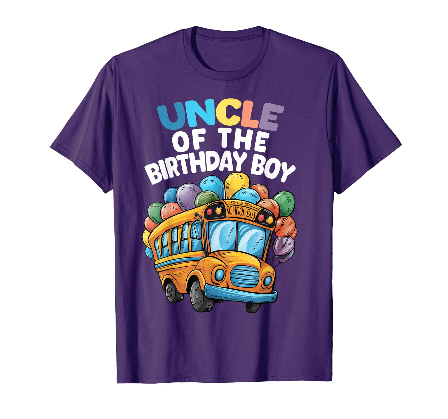 Funny Uncle Of The Birthday Boy School Bus Birthday Party T-Shirt