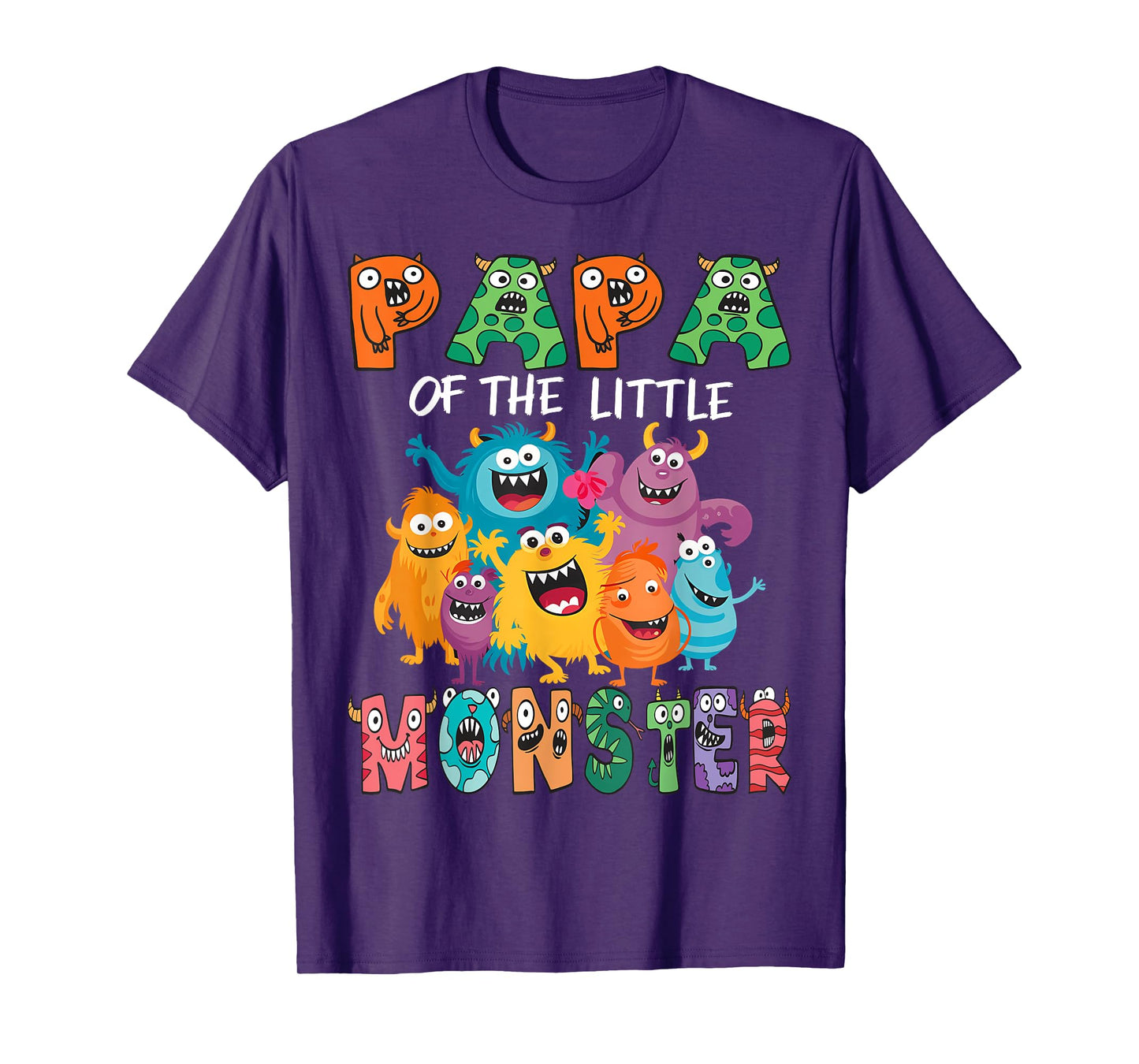 Papa Of The Little Monster Kids 1St Birthday Party T-Shirt