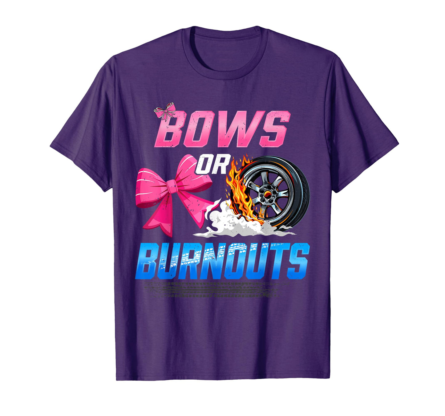 Burnouts or Bows Gender Reveal Party Ideas Baby Announcement T-Shirt