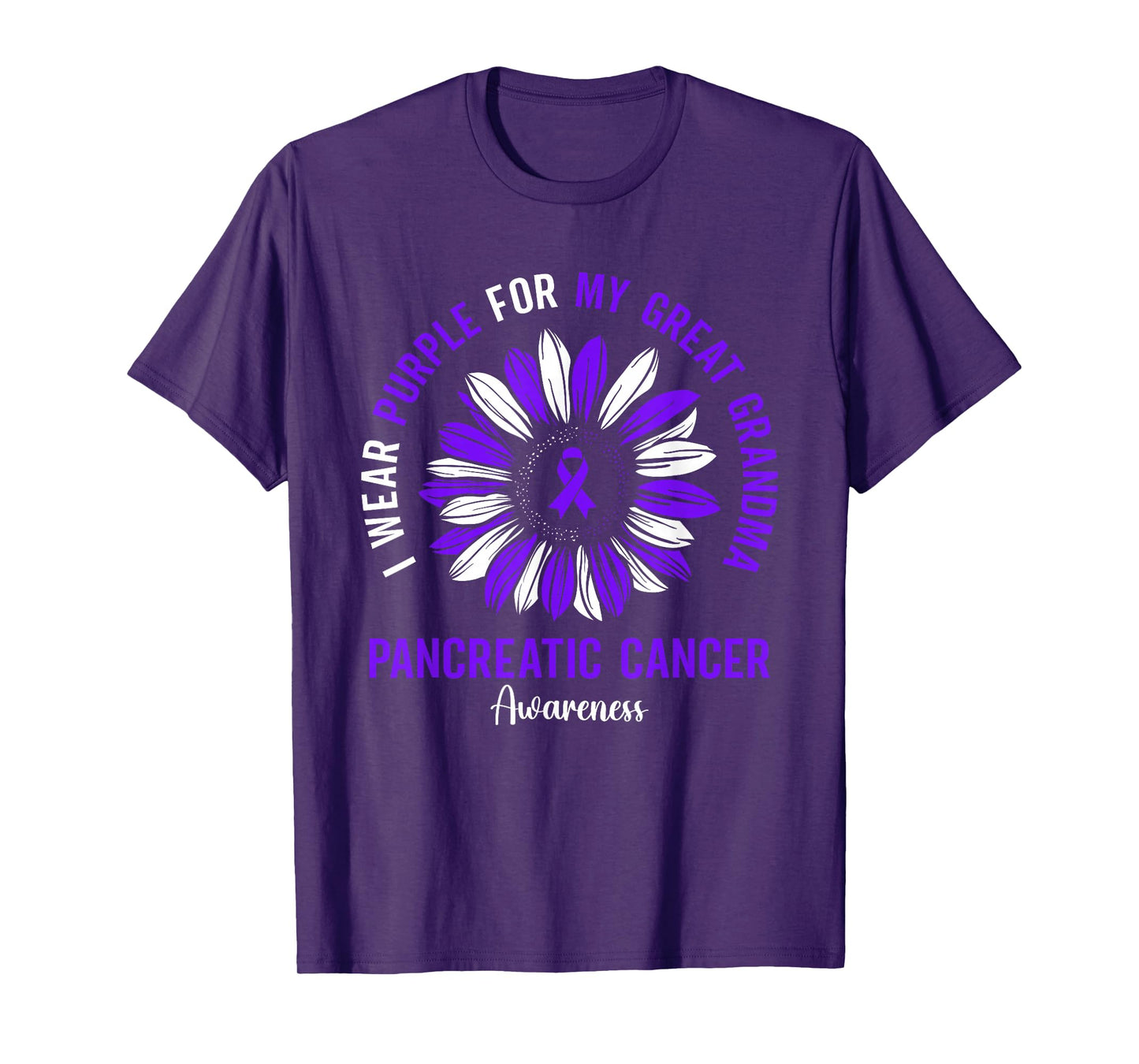 I Wear Purple For My Great Grandma Pancreatic Cancer T-Shirt