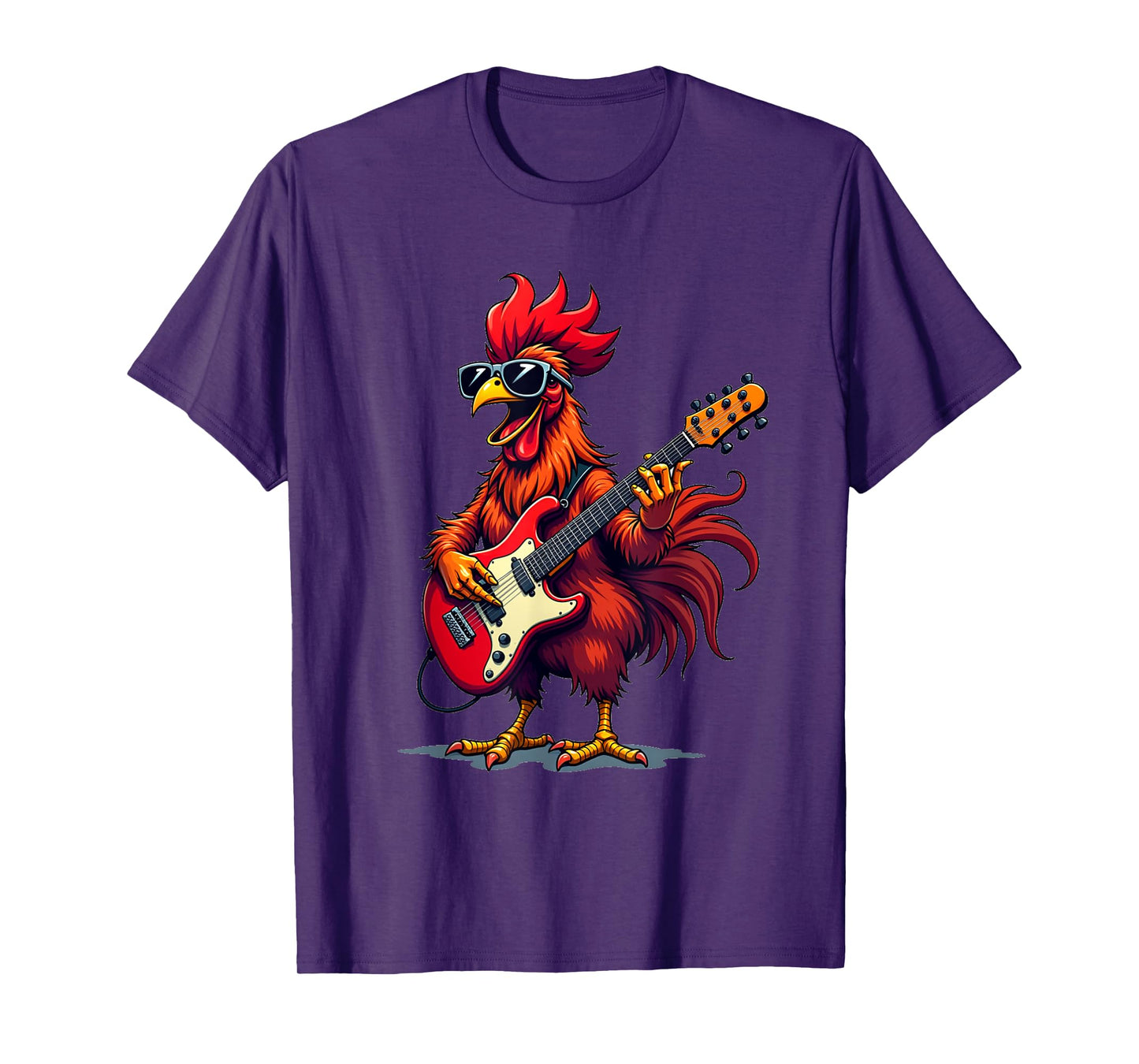 Funny graphic design Rooster rock band guitar T-Shirt