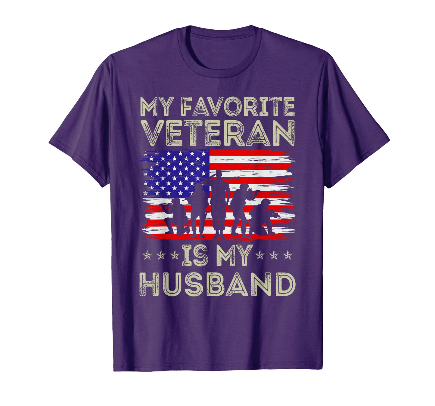 My Favorite Veteran Is My Husband American Flag Veterans Day T-Shirt