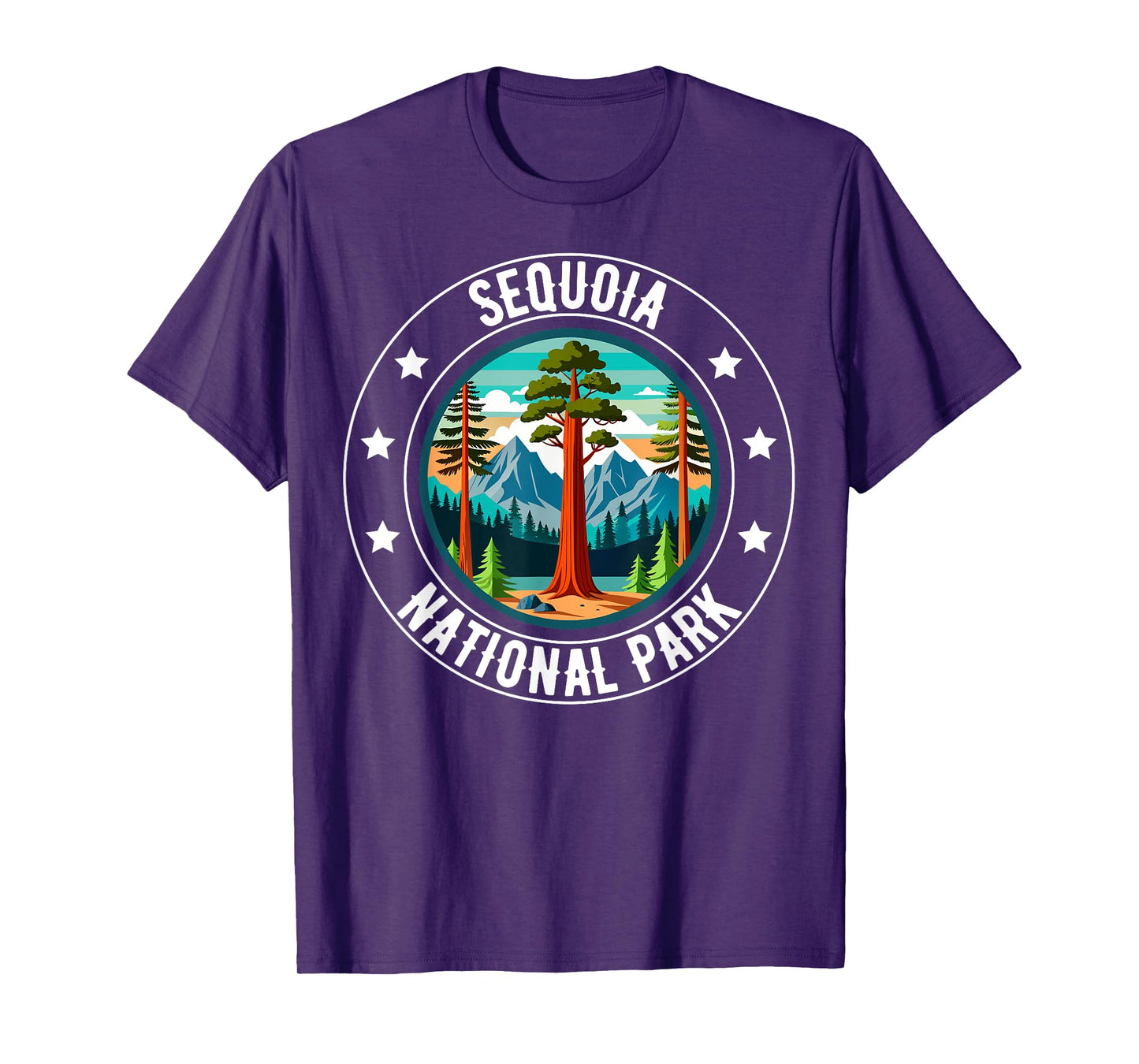 Retro Sequoia National Park Tree Hiking Camping Outdoor T-Shirt