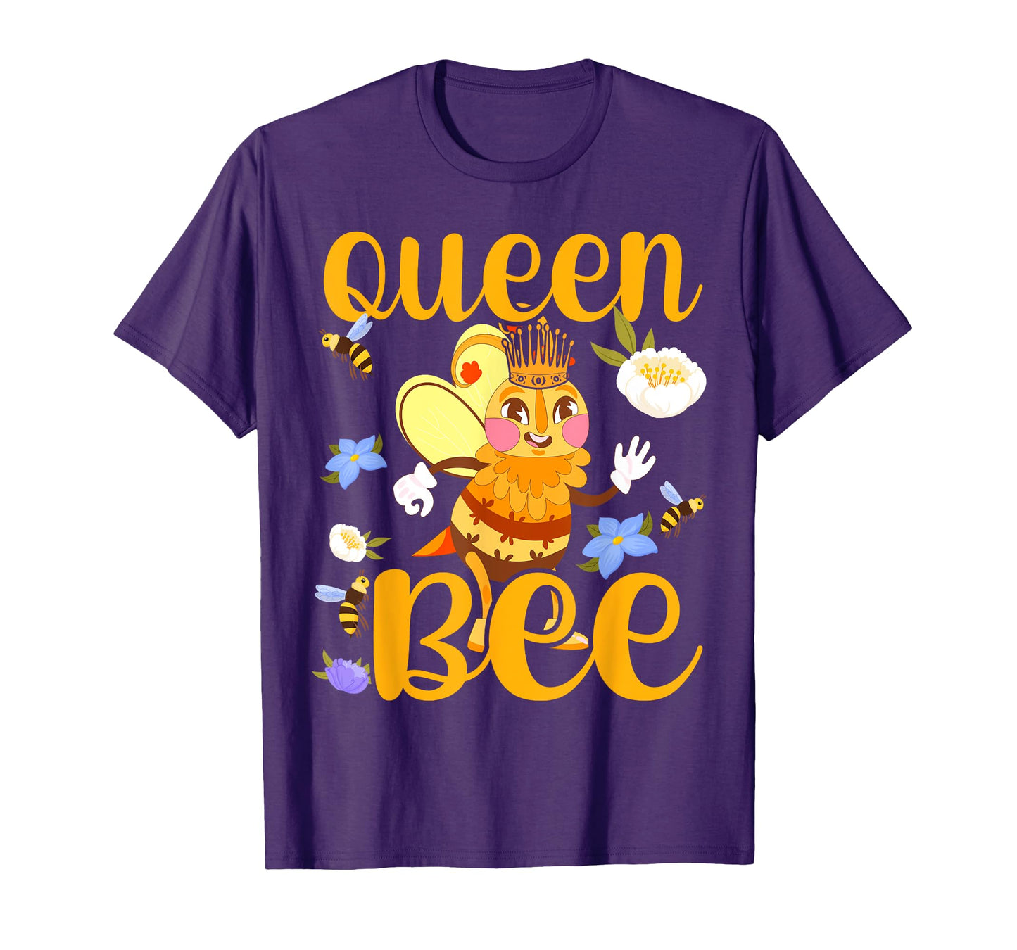 Queen Bee Crown Women Girls Mom Wife Daughter Honeybee T-Shirt