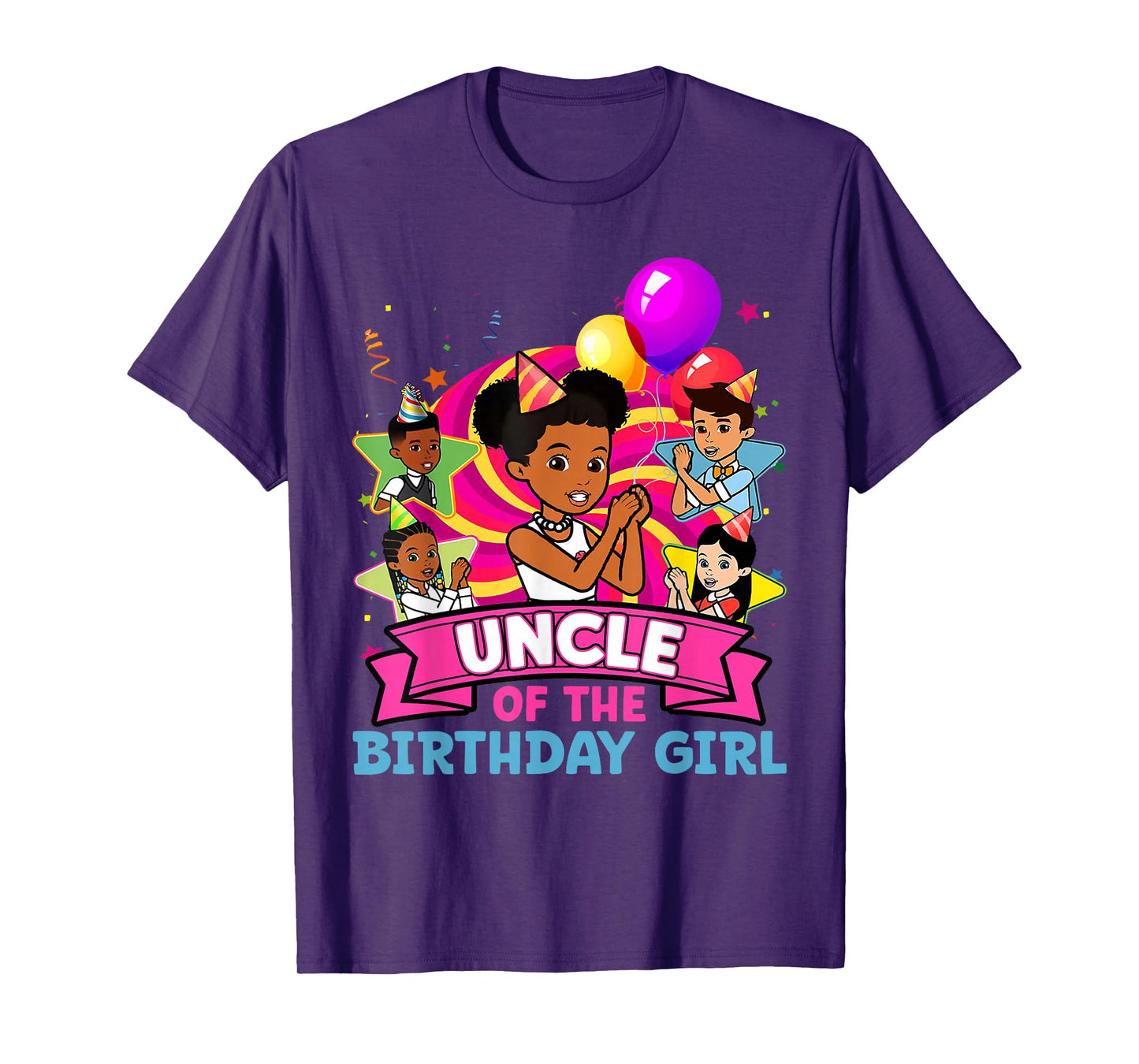 Uncle the Birthday Girl Party Pink Doll Family Decorations T-Shirt