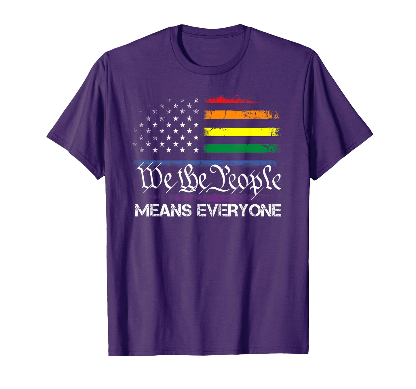 LGBT Vintage 1776 American Flag We The People Means Everyone T-Shirt