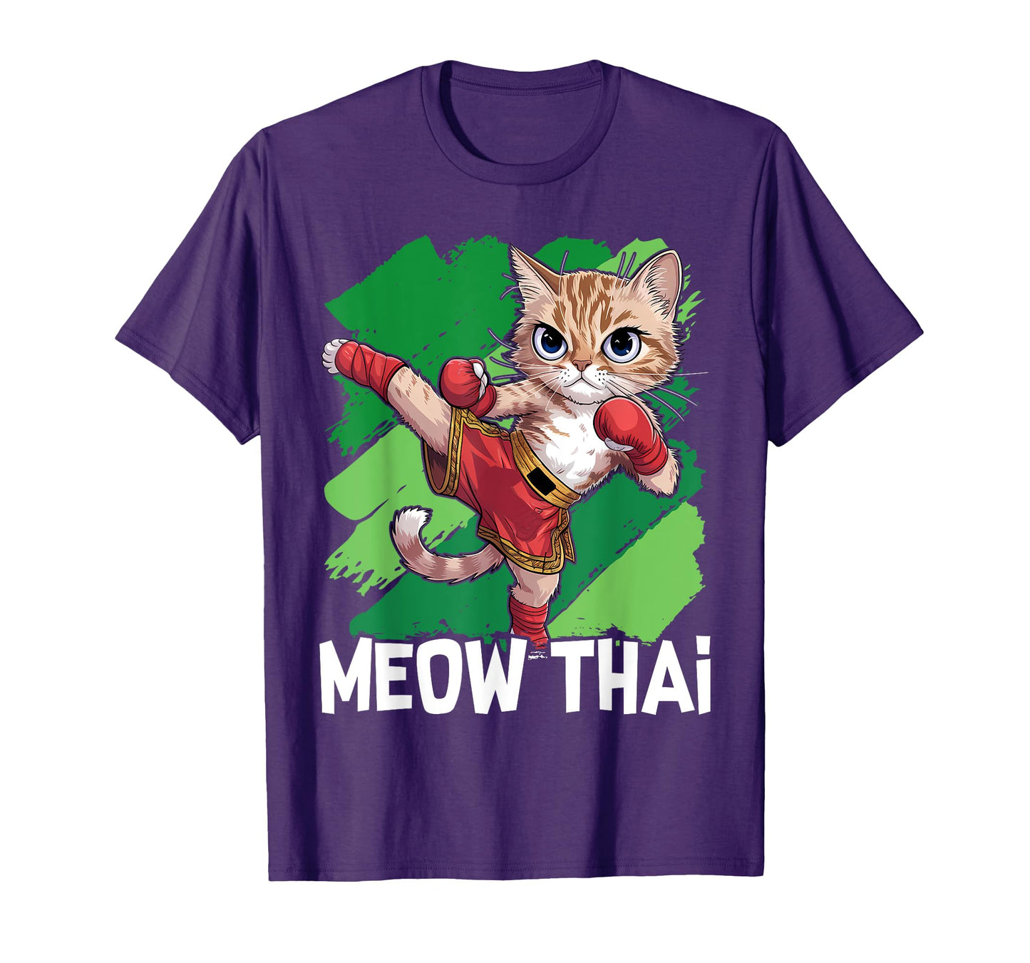 Meow Thai Funny Muay Thai Boxing Cat Martial Arts MMA Boxer T-Shirt