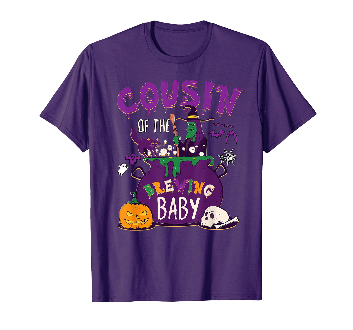 Halloween Baby Shower Cousin of Brewing Baby Matching Family T-Shirt