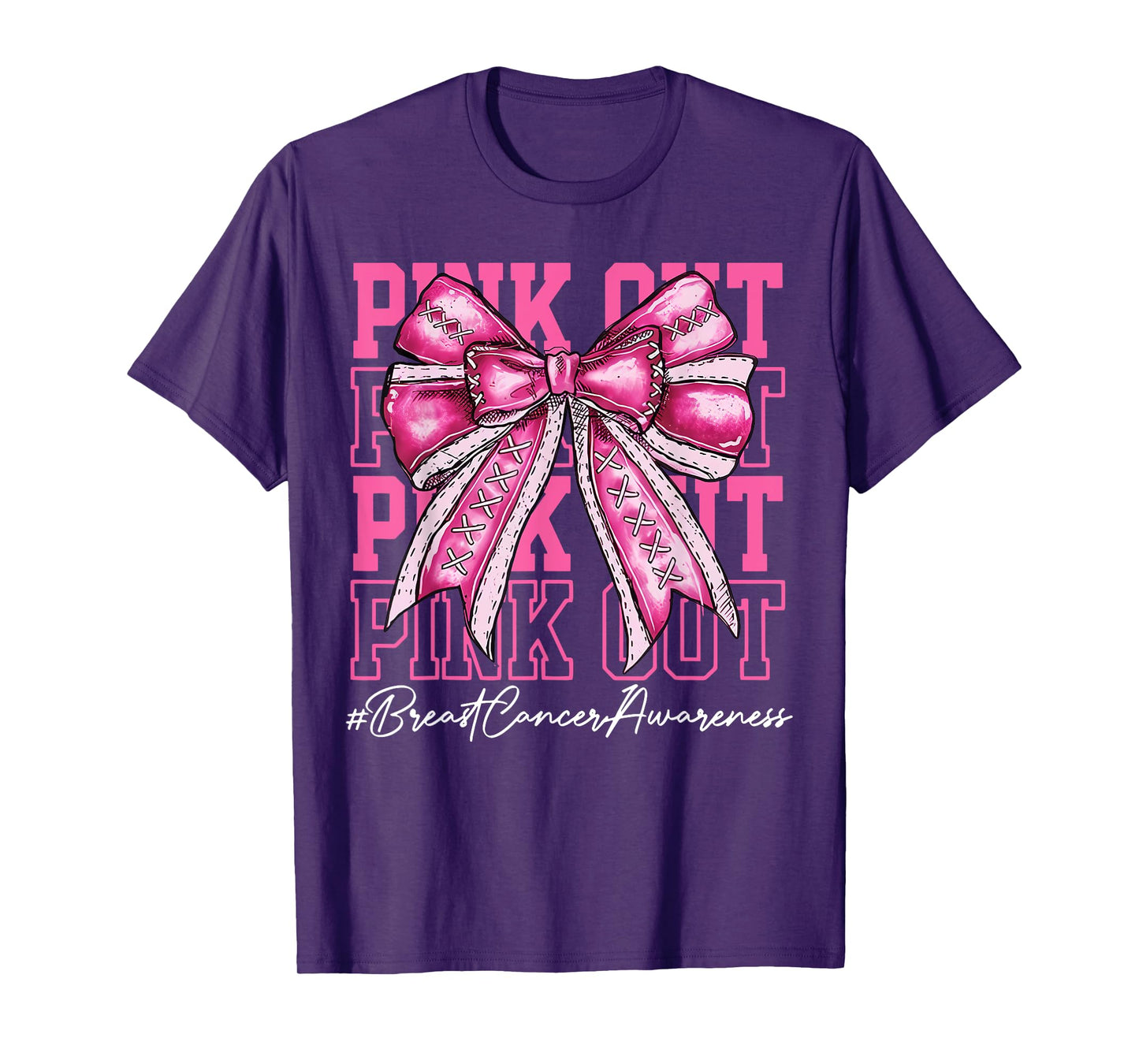 Pink Out Tackle Breast Cancer Awareness American Football T-Shirt