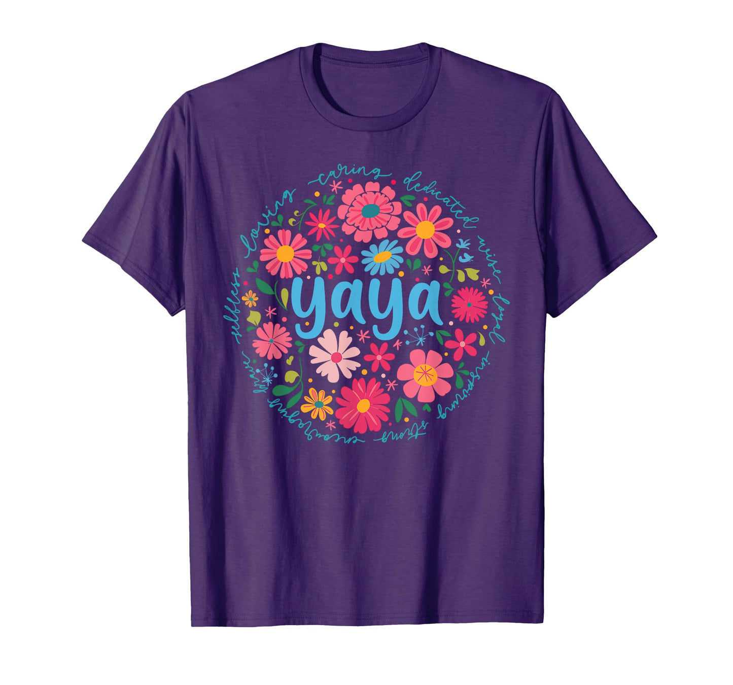 Yaya Mothers Day For Grandma Wildflower Floral Women T-Shirt