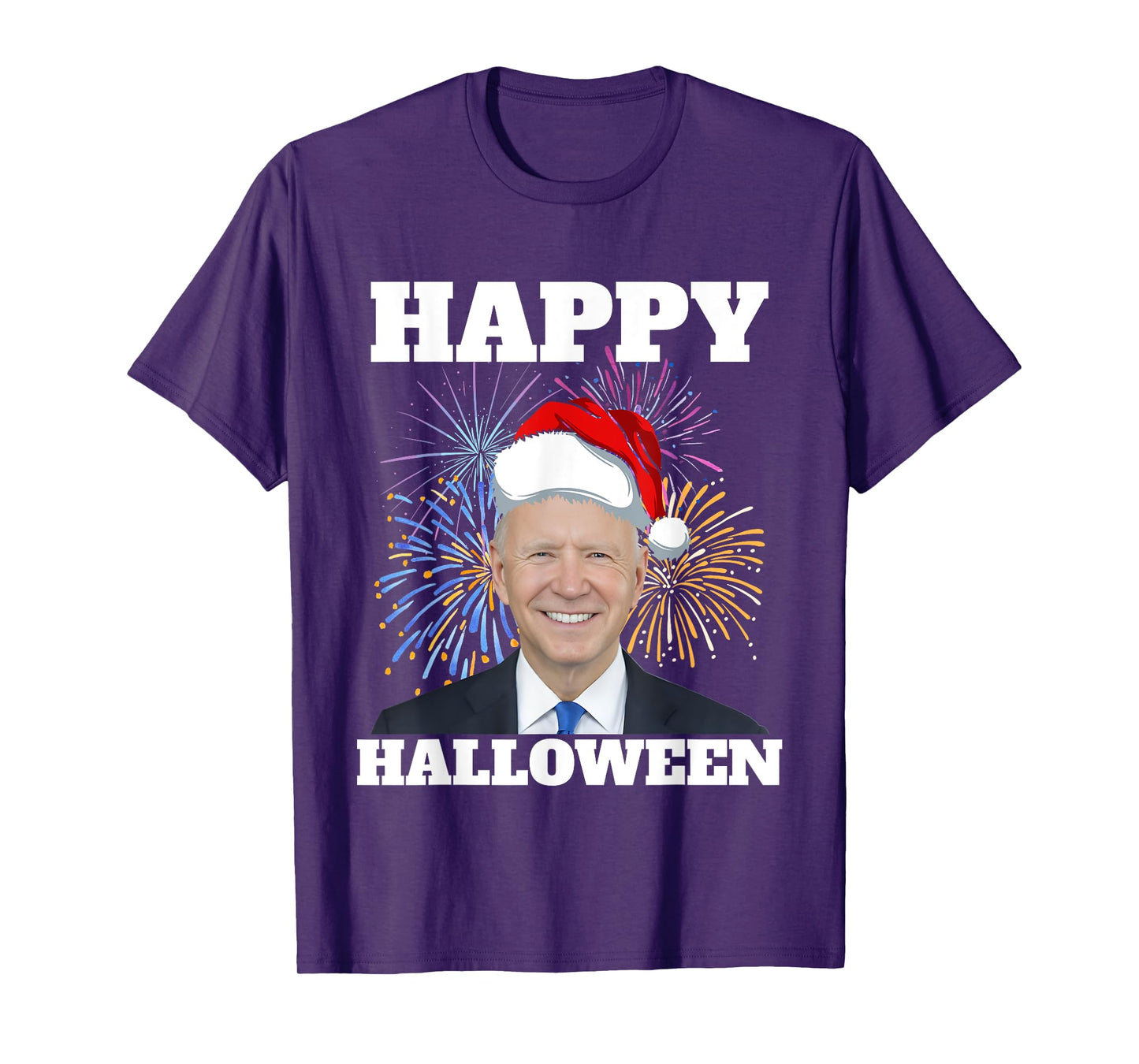 Funny Joe Biden 4th Of July Happy Halloween Firework US Flag T-Shirt for Women Men