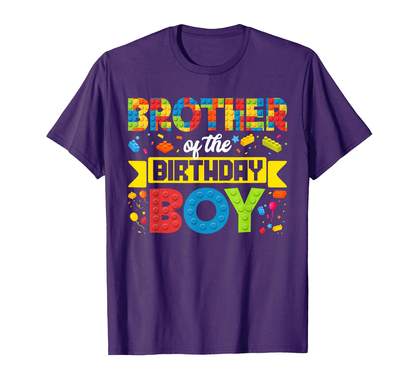 Brother Of The Birthday Boy Master Builder Building Blocks T-Shirt