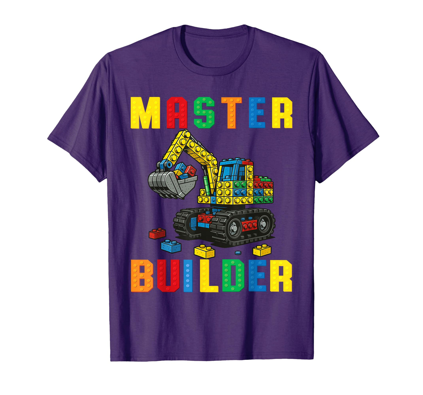 Funny Family Master Builder Building Bricks Blocks Kids Boys T-Shirt