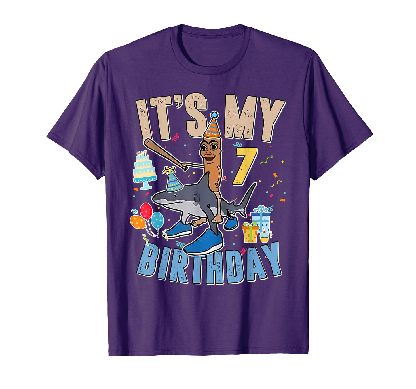 It's My 7th Birthday Tung Tung Tung Sahur Tralalero Tralala T-Shirt