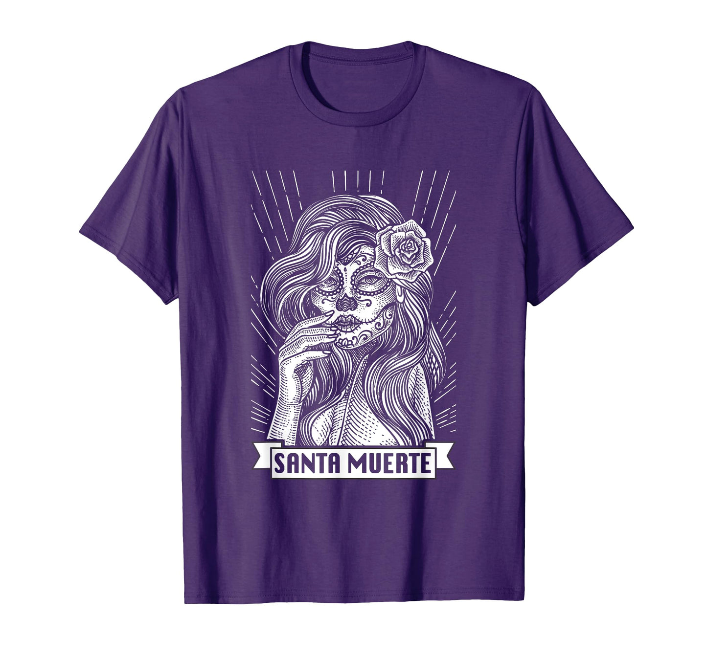 Santa Muerte Female Deity Satanic Mexican Dead Sugar Skull T-Shirt