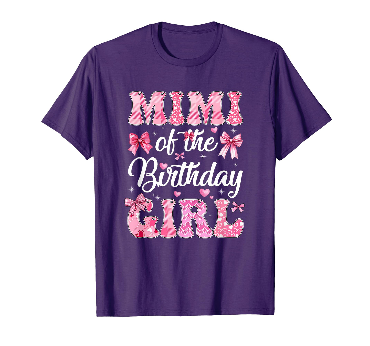 Mimi Of The Birthday Girl Family Pink Coquette Bow T-Shirt