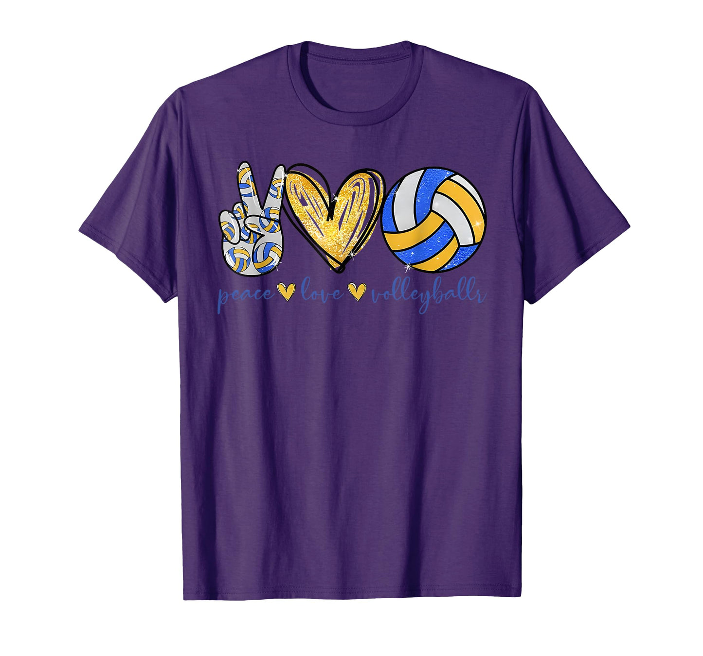 Peace Love Volleyball Retro Art Volleyball Player Gifts T-Shirt