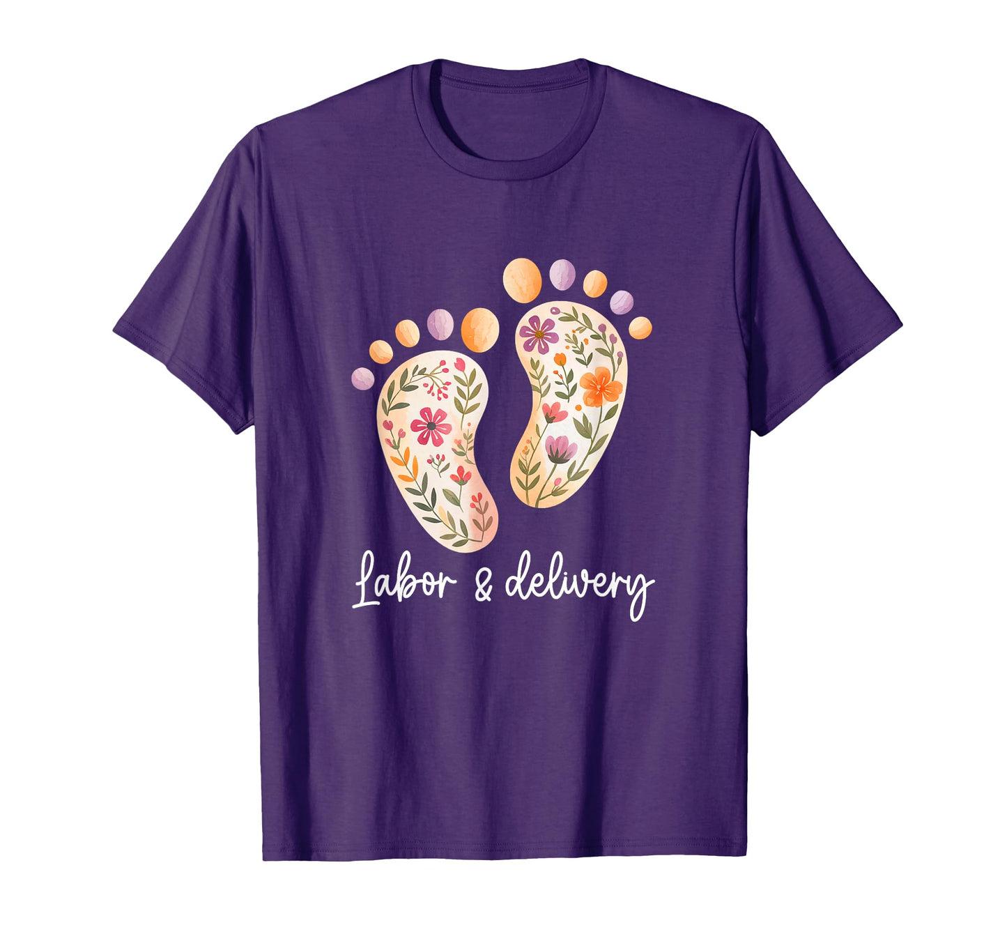 Retro Floral Nursing Labor And Delivery Nurse L&D Nurse T-Shirt