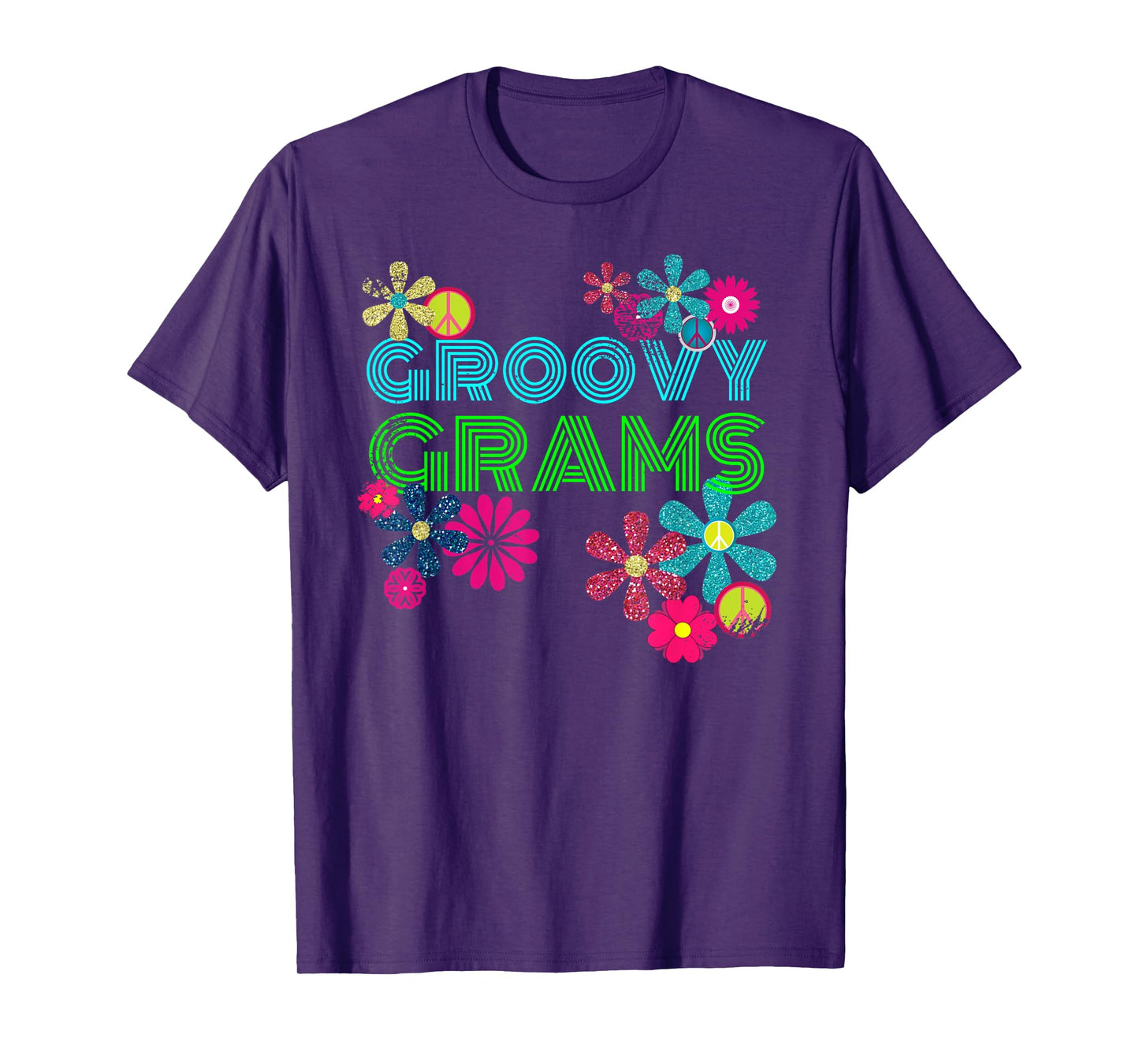 Groovy Grams T Shirt Grandmother Hippie Flower Shirt T-Shirt