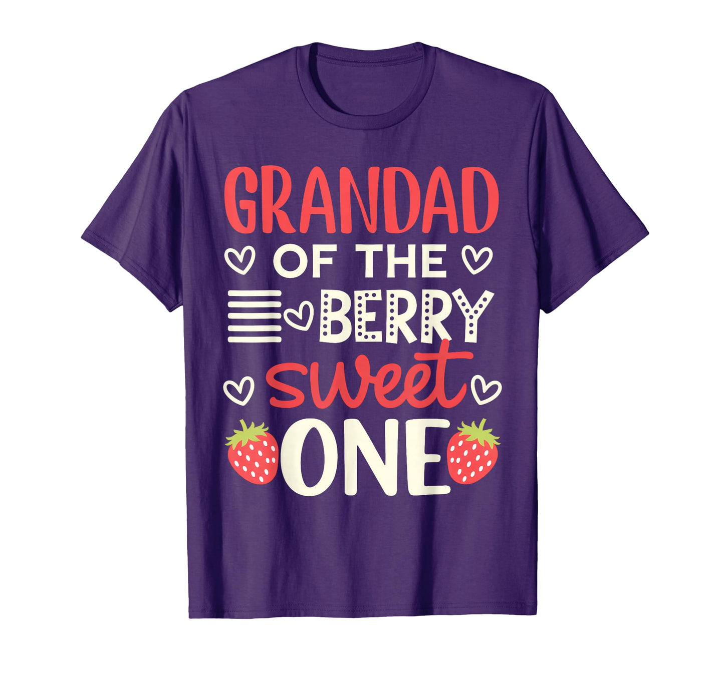 Grandad Of The Berry Sweet One Strawberry First Birthday T-Shirt